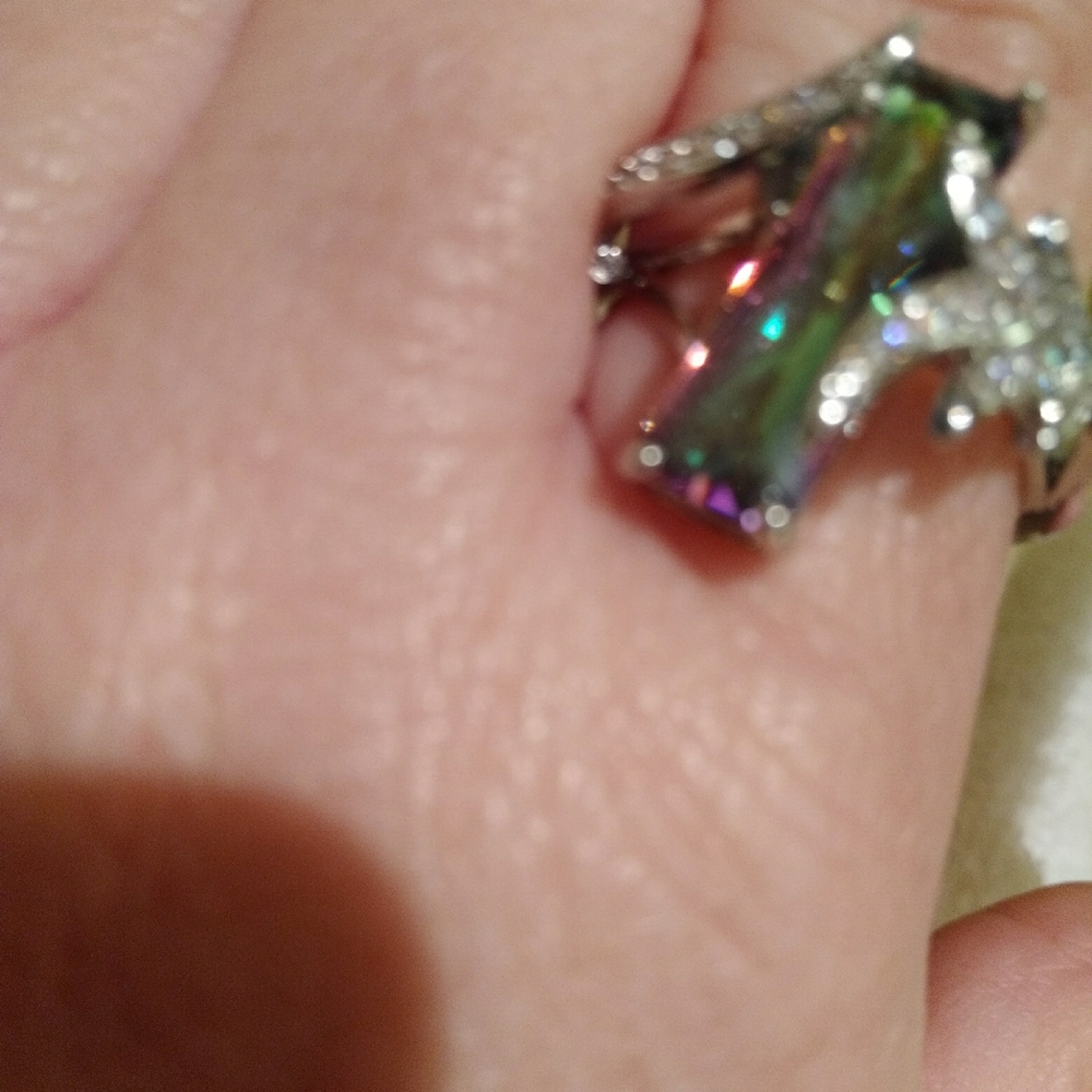 Ladies mermaid stone silver ring size 10 New with tags